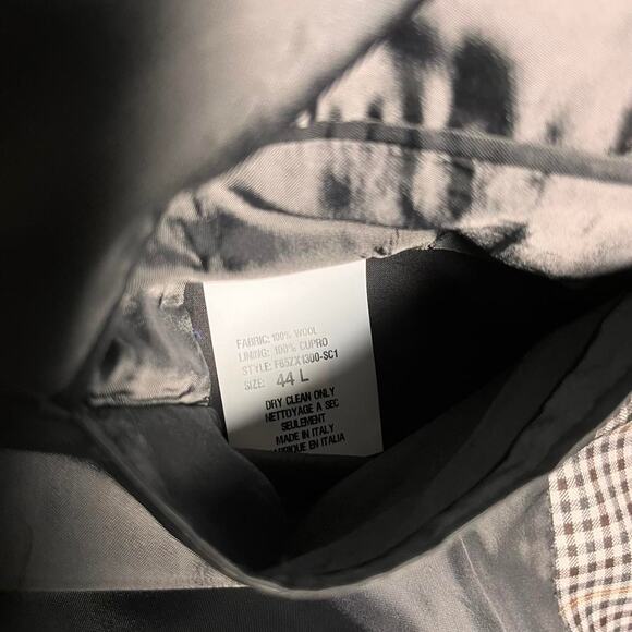 Cremieux Loro Piana Wool Blazer Men's 44L Black Brown Small Check Plaid Autumn - Picture 7 of 11